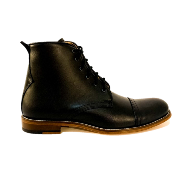 Penny Luck Mens 9 Brown Leather Cap Toe Boots Lace Up Ankle Dress Casual Classic Amazon.com | PARTY Mens Dress Boots - Casual Lace-up Chukka  main image 3